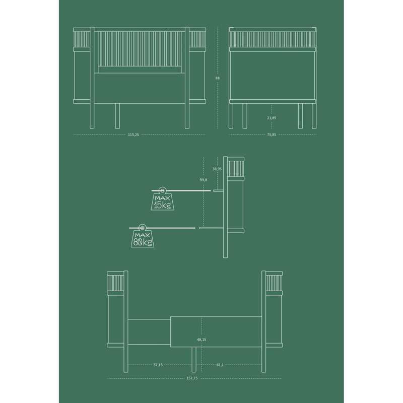 Sebra The Bed - Classic - Baby and Junior - White 