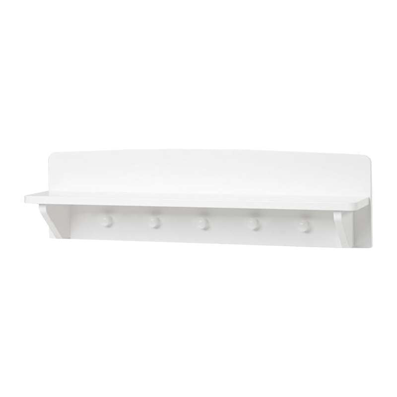 Hoppekids Shelf with 5 Hooks - White 