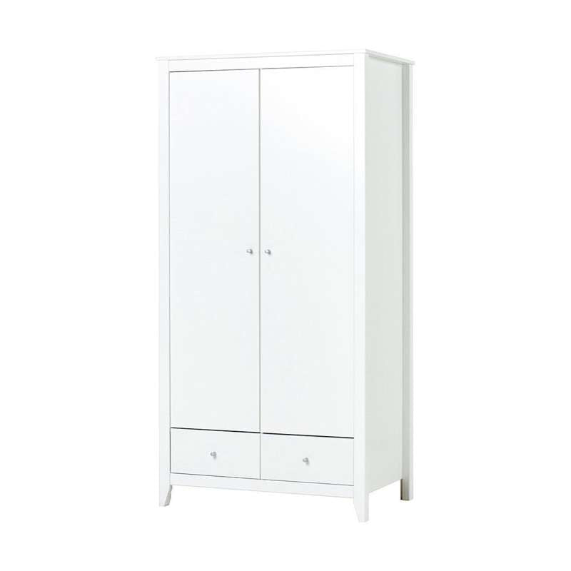 Hoppekids Wardrobe with 2 Doors and 2 Drawers - White 