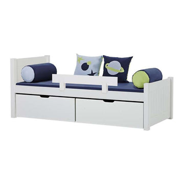 Hoppekids NOAH DELUXE - Pat junior - 1 spate med înălțime medie și 1 spate înalt - 90x200cm - Fundație flexibilă - Alb 