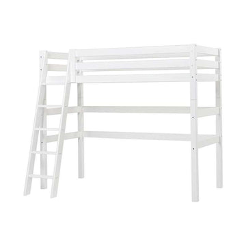 Hoppekids ECO Luxury - Високо легло - 90x200 см. - Наклонена стълба - Бяло 