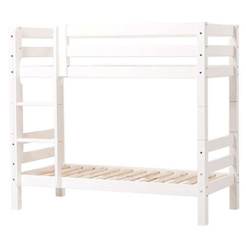 Hoppekids ECO Luxury - Lit superposé - 150 cm. - Échelle droite (Plusieurs tailles) - Blanc 