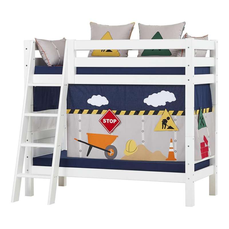 Hoppekids ECO Luxury - Κρεβάτι με κουκέτα - 150 εκ. - Λοξή Σκάλα (Διάφορα Μεγέθη) - Λευκό 