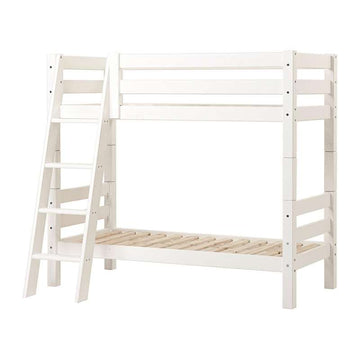 Hoppekids ECO Luxury - Loft bed - 150 cm. - Slanted Ladder (Multiple Sizes) - White 