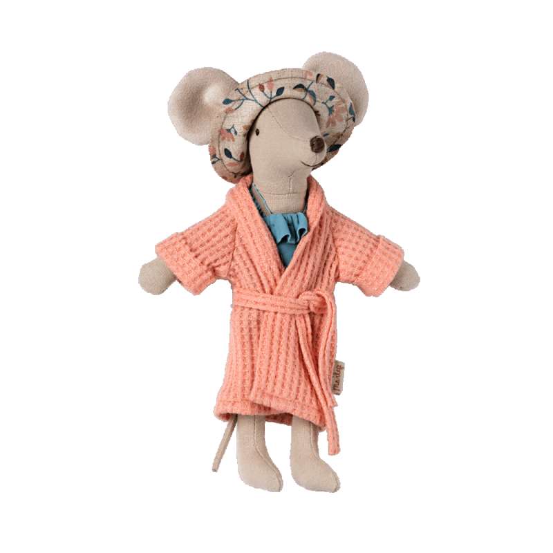 Maileg Outfit for Mother Mouse - Bathrobe (Coral) 