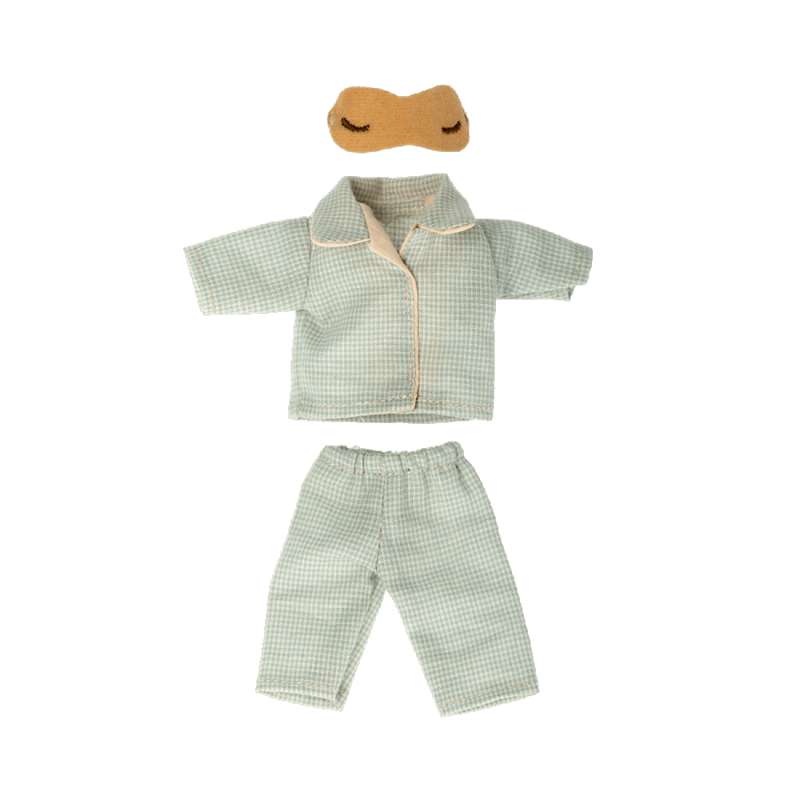 Maileg Ropa para Papá Oso - Pijama Azul con Máscara para Dormir 