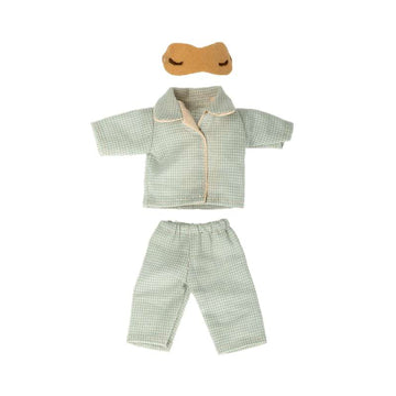 Maileg Ropa para Papá Oso - Pijama Azul con Máscara para Dormir 