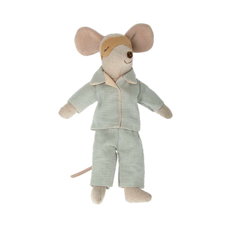 Maileg Vêtements pour Papa Souris - Pyjama bleu avec masque de sommeil 