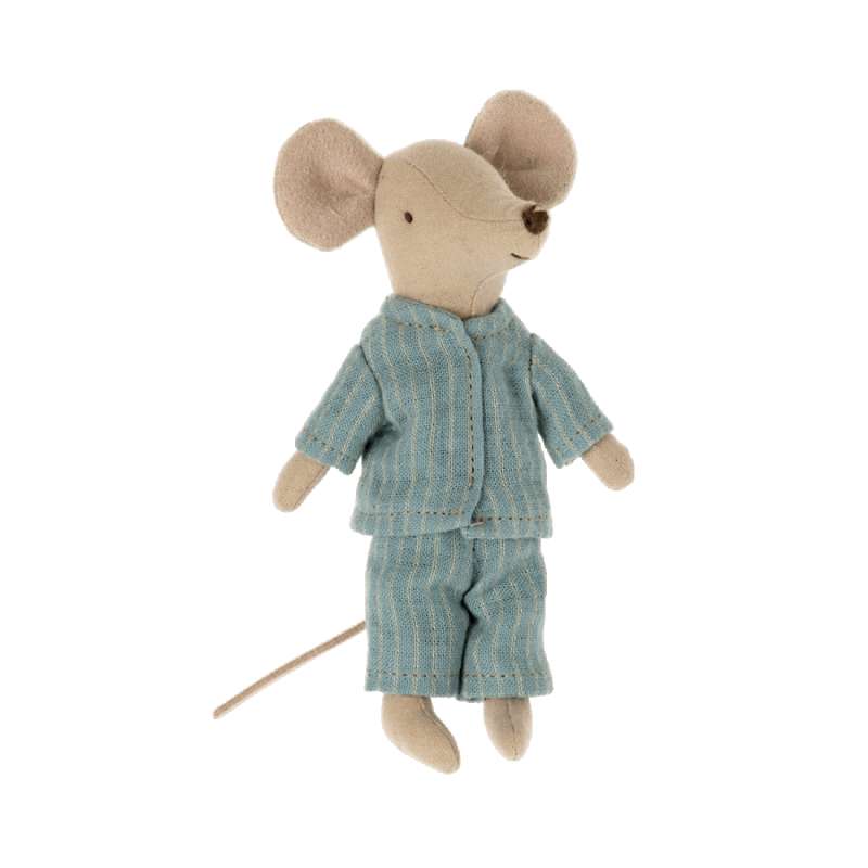 Maileg Vêtement pour Grand Frère Souris - Pyjama Rayé Bleu 