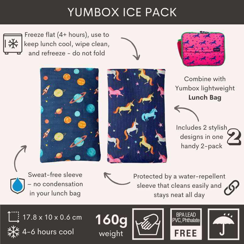 Yumbox Ice Pack Duo - Wkłady chłodzące - Space & Unicorns