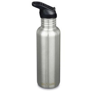 Klean Kanteen Classic Bottiglia d'Acqua - Flip/Seal SportCap - 800ml - Acciaio Inossidabile Spazzolato 