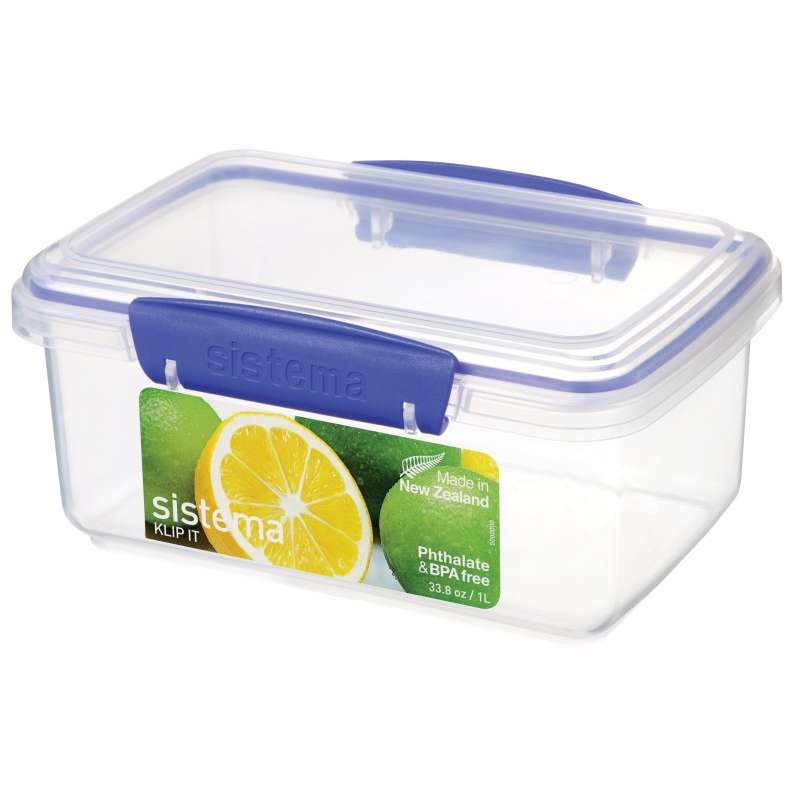 Sistema Conservation alimentaire - Clip It - Rectangle - 1L - Bleu 