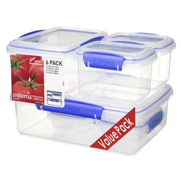 Sistema Food Storage - Clip It - 6-Pack - Blue 