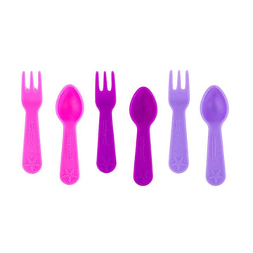 Lunch Punch Mini Spoon and Mini Fork - 3 Sets - Blush 