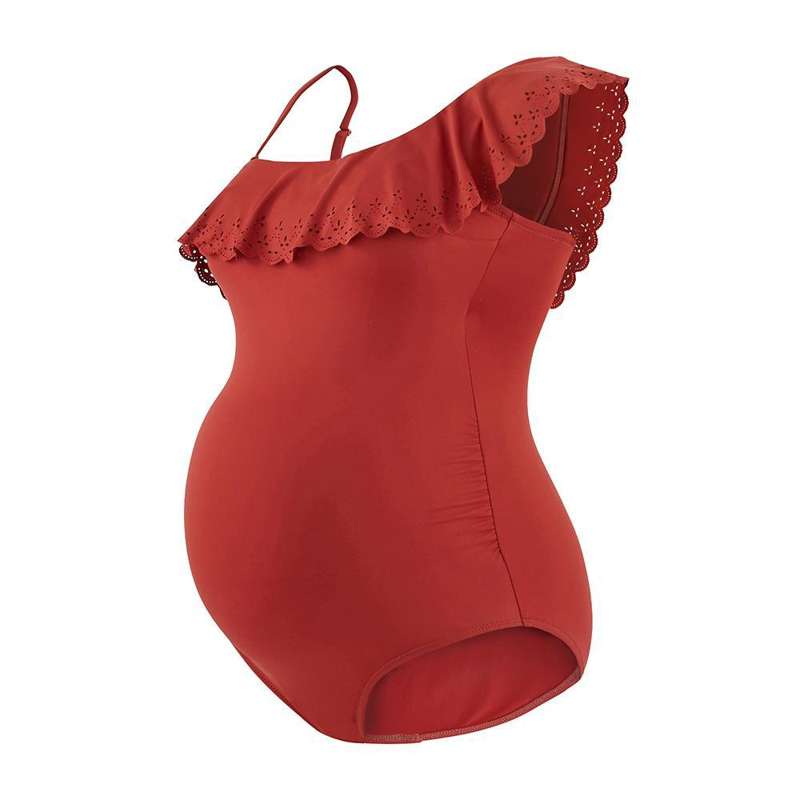 Cache Coeur Bloom maternity swimsuit - copper red 