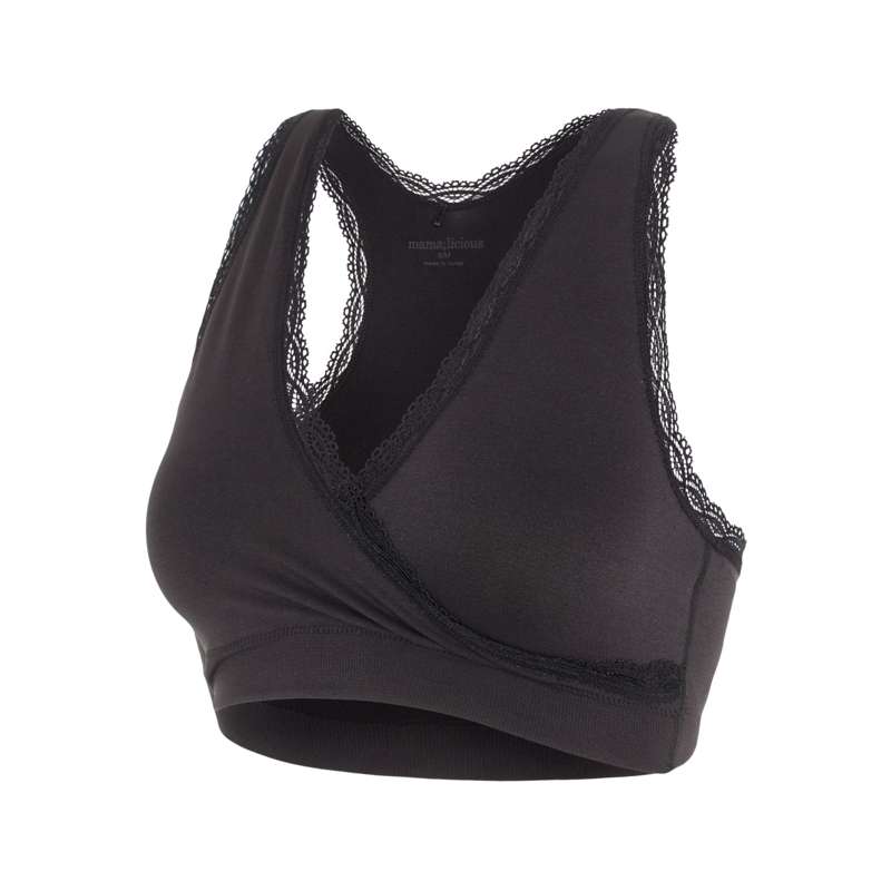 Mamalicious MLCROSSY Reggiseno da allattamento con pizzo - Nero 