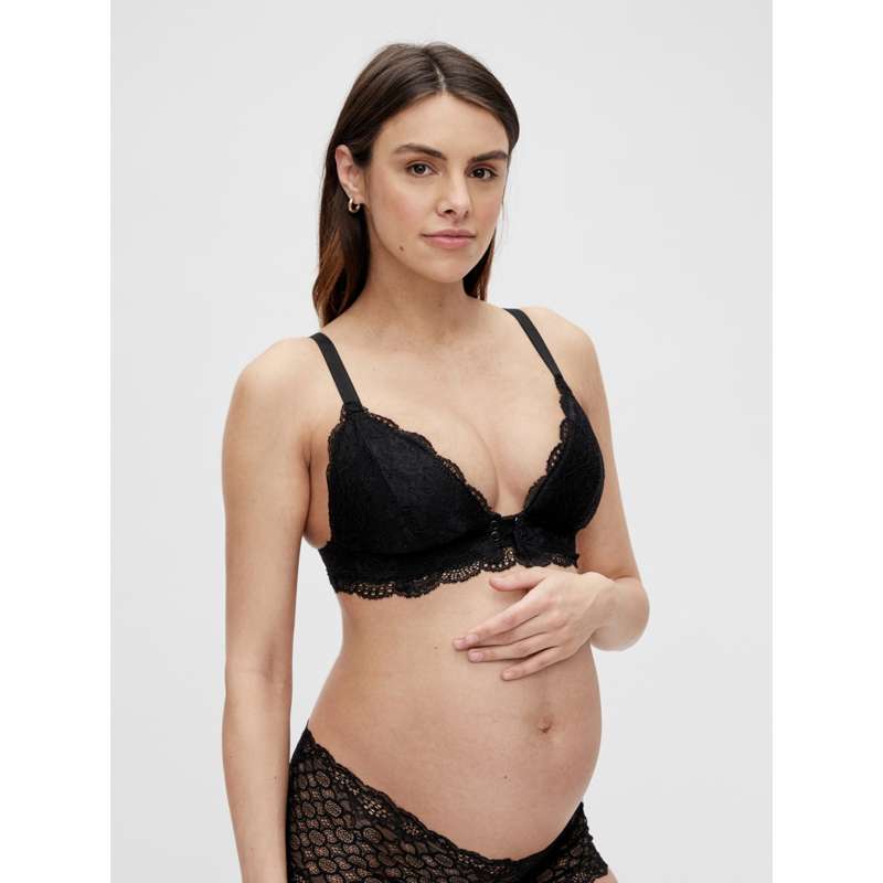 Mamalicious MLZENINA Nursing Bra with Lace - Black 