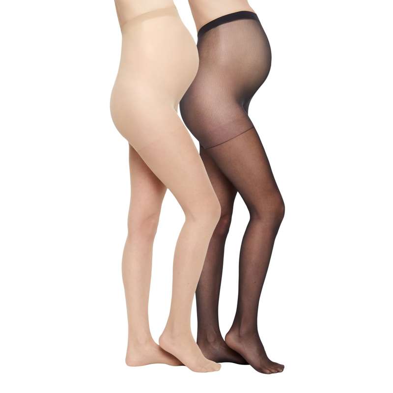 Mamalicious MLMALOU Collants de grossesse - 2-pack - Noir/Tan 