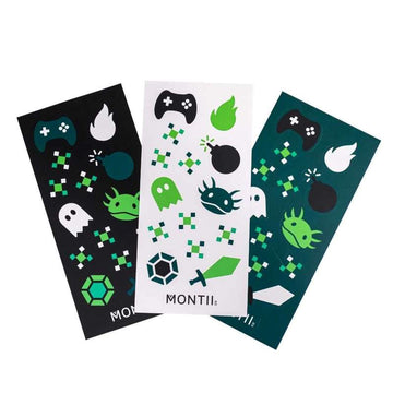 MontiiCo Waterproof Stickers for Lunch Boxes and Water Bottles - Game On 