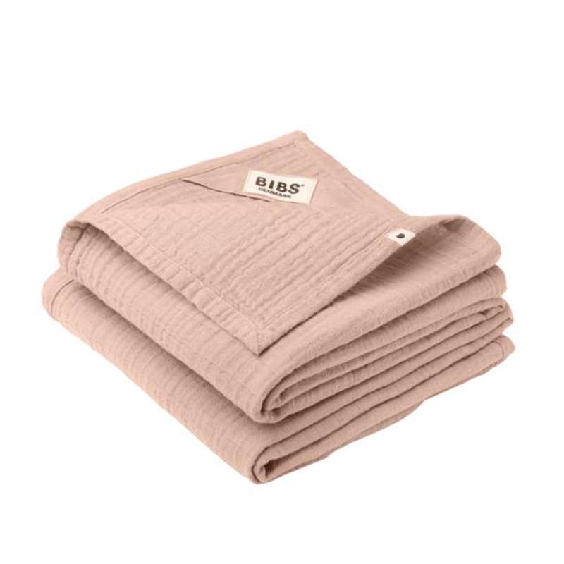 BIBS Schlaf - Musselin Stofftuch im 2er-Pack - 70x70 cm. - Blush 