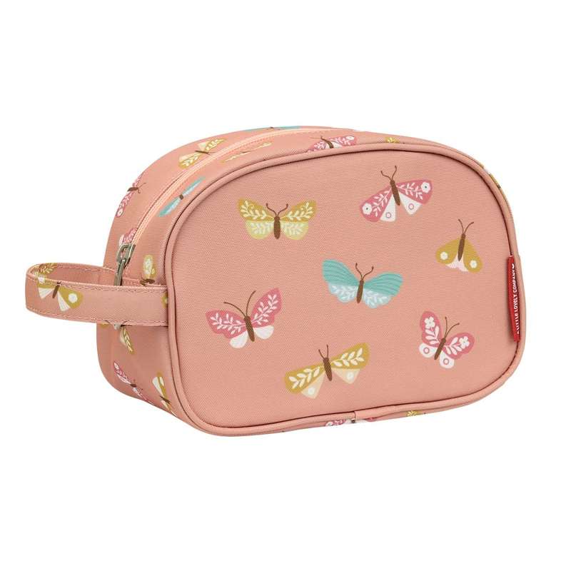 A Little Lovely Company Pochette da toilette - Farfalle - Rosa 