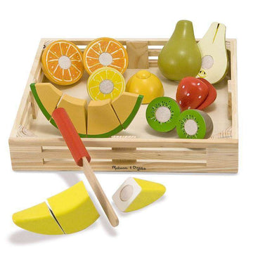 Melissa & Doug Comida de brinquedo Fruta cortada em madeira 