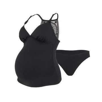 Cache Coeur Tankini de gravidez Maori - Preto 