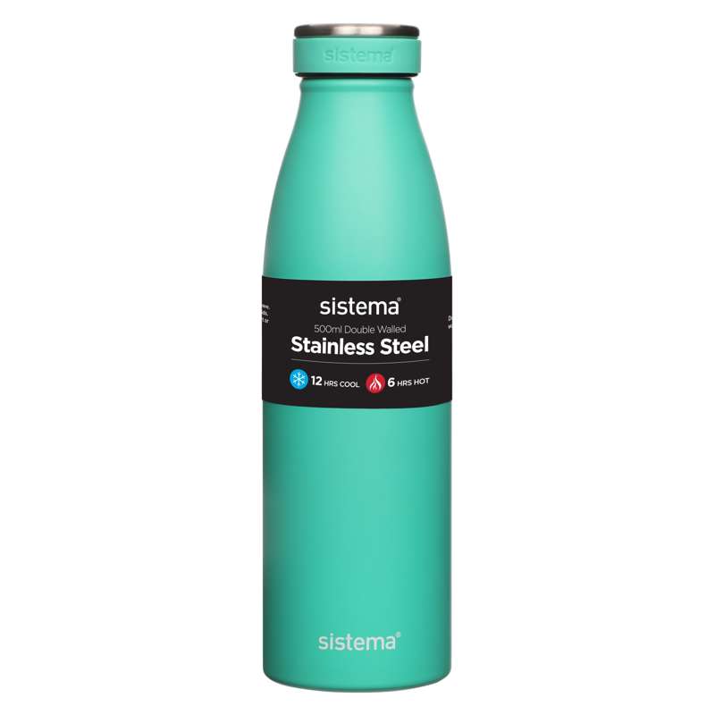 Sistema Thermos Bottle - Stainless Steel - 500ml - Minty Teal 