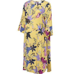 Robe de grossesse imprimée - jaune