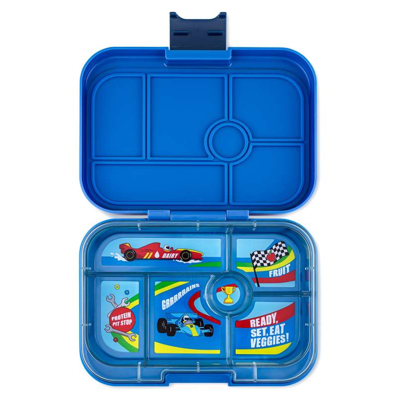 Yumbox Kutija za užinu - Original - 6 odjeljaka - Surf plava/Trkaći automobili 