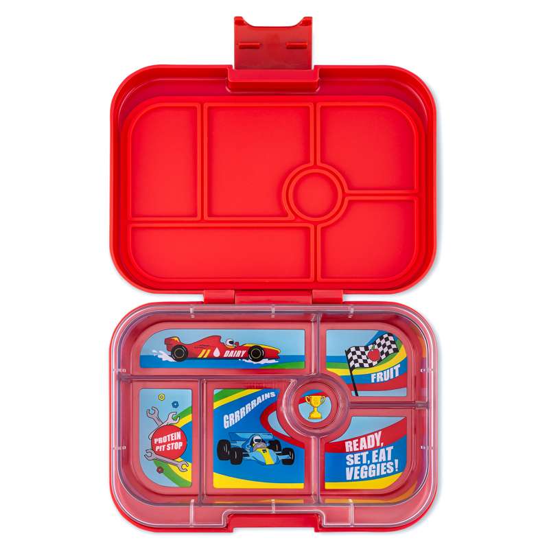 Yumbox Lunch box - Original - 6 scomparti - Roar Red/Auto da corsa 