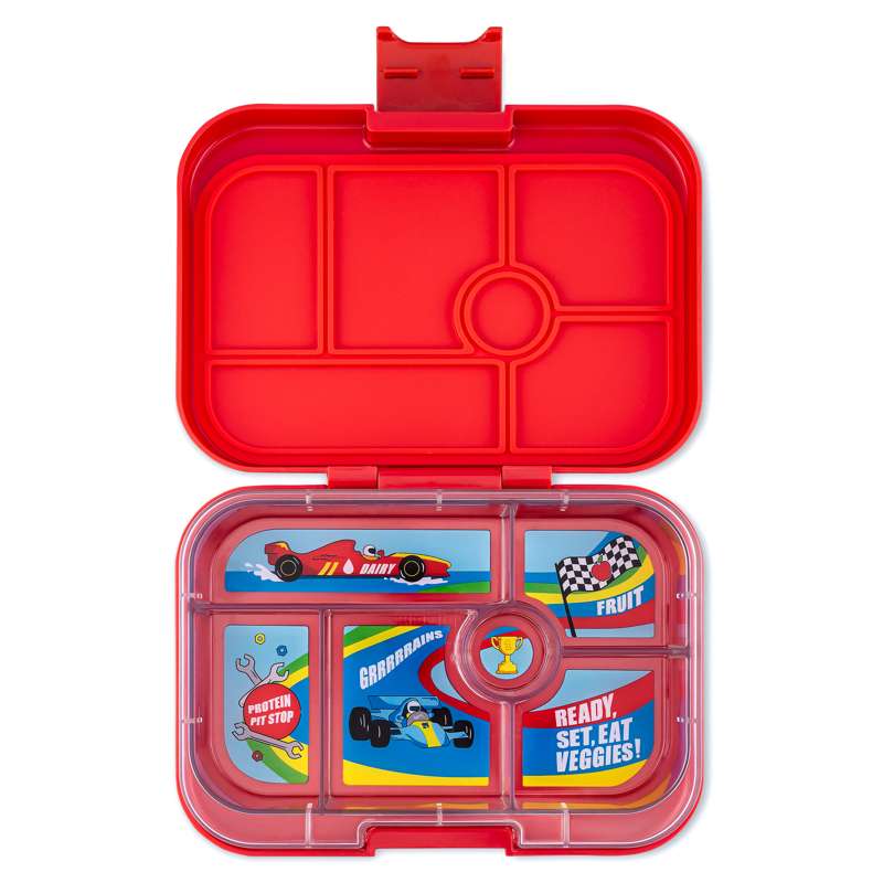 Yumbox Lunchbox - Origineel - 6 vakken - Roar Red/Racewagens 