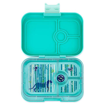 Yumbox Δοχείο φαγητού - Πανίνι - 4 θήκες - Τροπικό Aqua/Πάνθηρας 