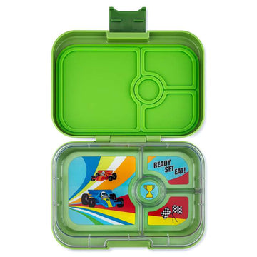 Yumbox Lunchbox - Panino - 4 compartments - Matcha Green/Race Cars 