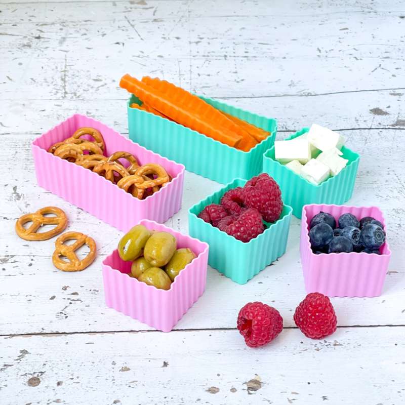 Yumbox - Σιλικόνη για τα τρόφιμα - 6 τεμ. - Ροζ/Aqua 