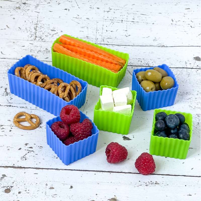 Yumbox - Σιλικόνες φόρμες για το γεύμα - 6 τεμ. - Μπλε/Πράσινο 