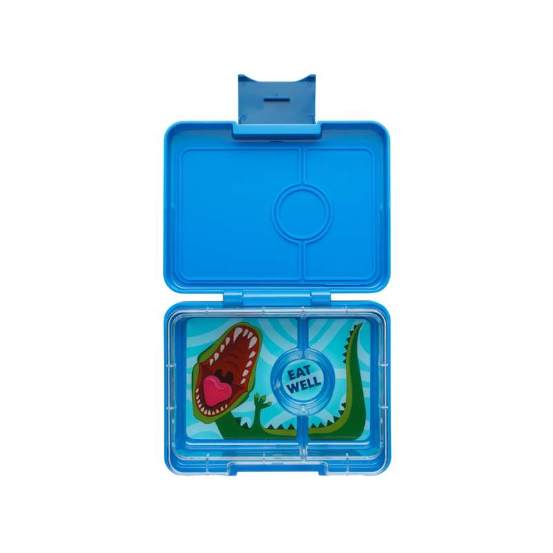 Yumbox Uzsonnásdoboz - Mini snack - 3 rekesz - Surf Blue/Dinoszaurusz 