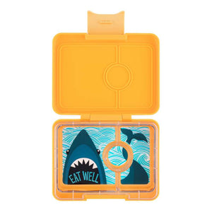 Yumbox Brotdose - Minisnack - 3 Fächer - Yoyo Gelb/Hai