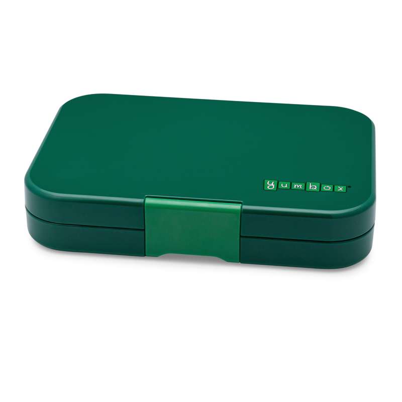 Yumbox Кутия за храна без подложка - Tapas XL - за 4 или 5 отделения - Зелен Гринуич 