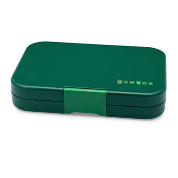 Yumbox Кутия за храна без подложка - Tapas XL - за 4 или 5 отделения - Зелен Гринуич 