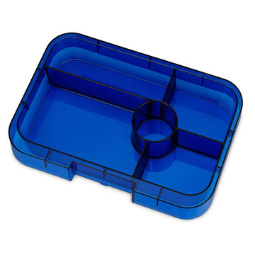 Yumbox Podnos na občerstvenie - Tapas tácka - 5 priestorov - Priehľadná námornícka modrá 