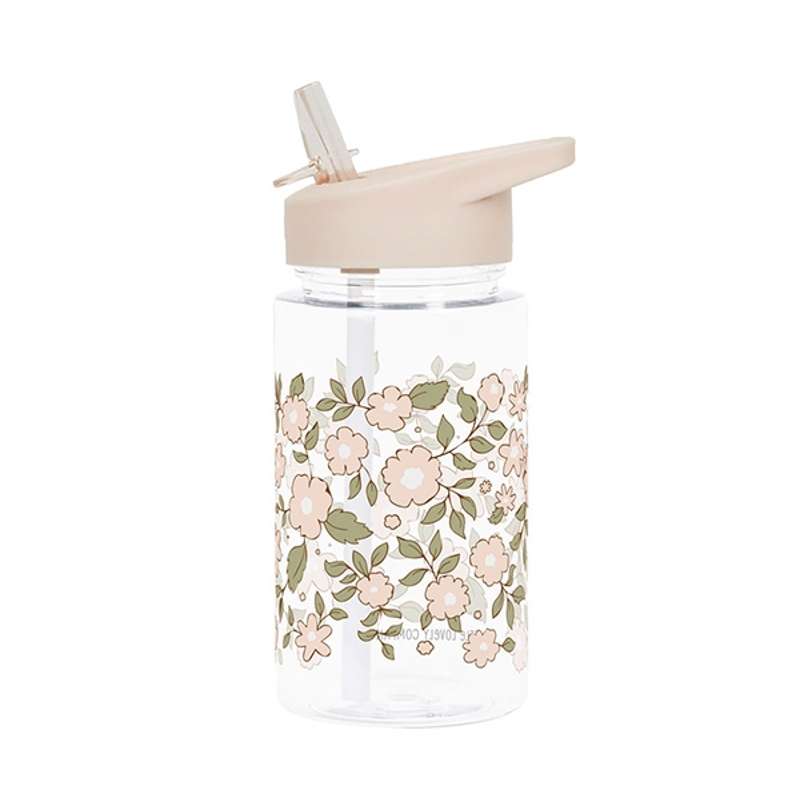 A Little Lovely Company Water Bottle - Blossoms - Light Pink