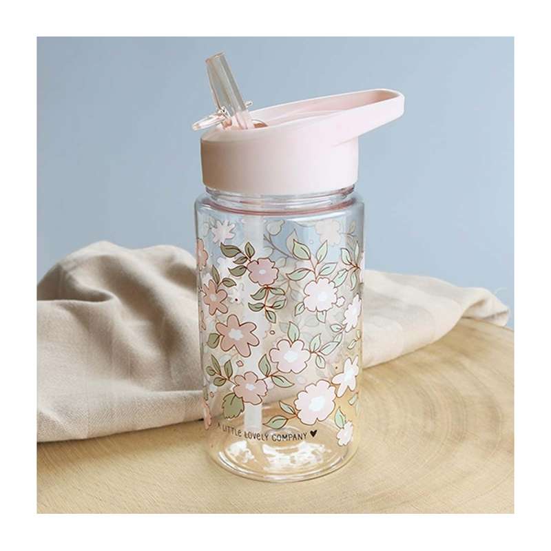 A Little Lovely Company Water Bottle - Blossoms - Light Pink