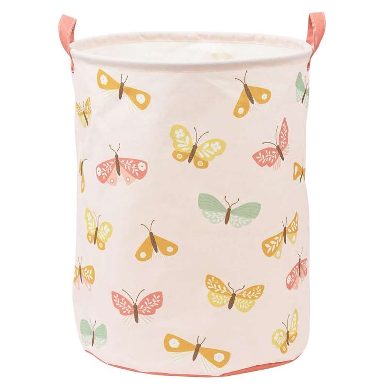 A Little Lovely Company Storage Basket - Butterflies - Pink