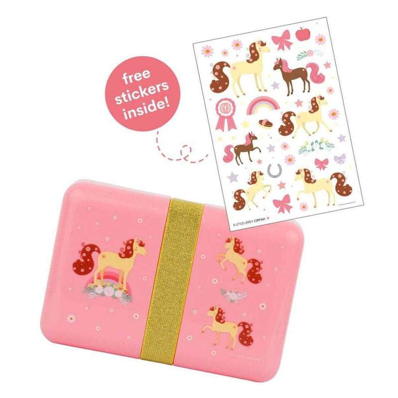 A Little Lovely Company Lunchbox - Horse - Pink
