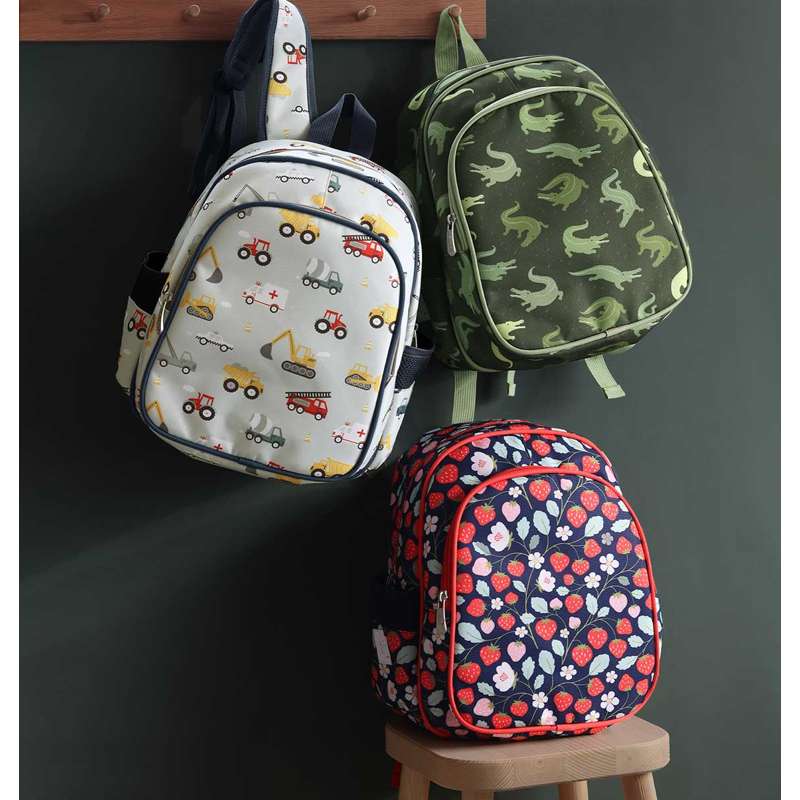 A Little Lovely Company Backpack with Cooler Pocket - Vehicles - Blue