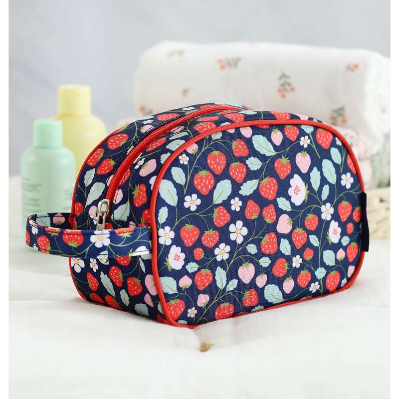 A Little Lovely Company Toiletry Bag - Strawberries - Blue/Red