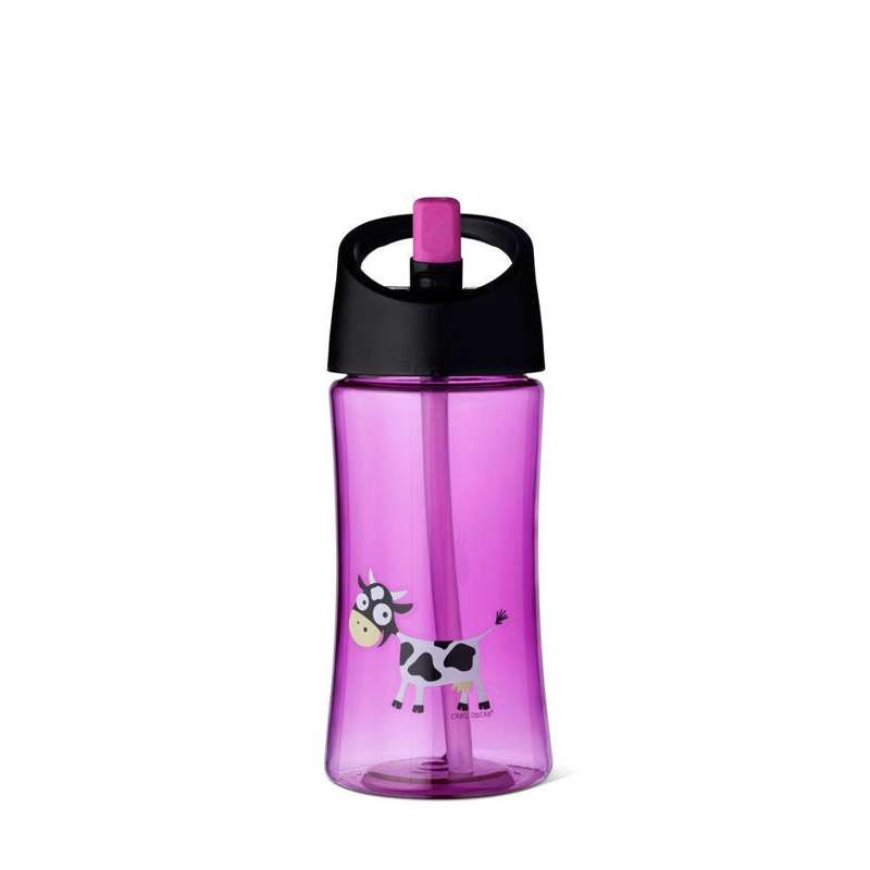 Carl Oscar Kids Water Bottle - 0.35L - Cow (Purple)