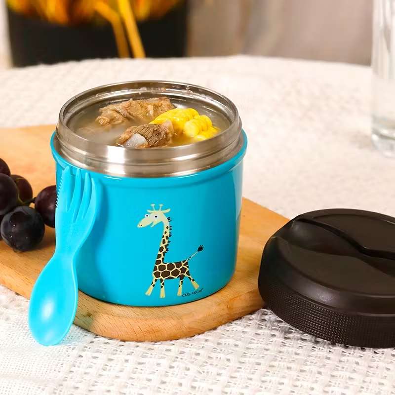 Carl Oscar LunchJar Thermos Container - 0.5L - Giraffe (Turquoise)