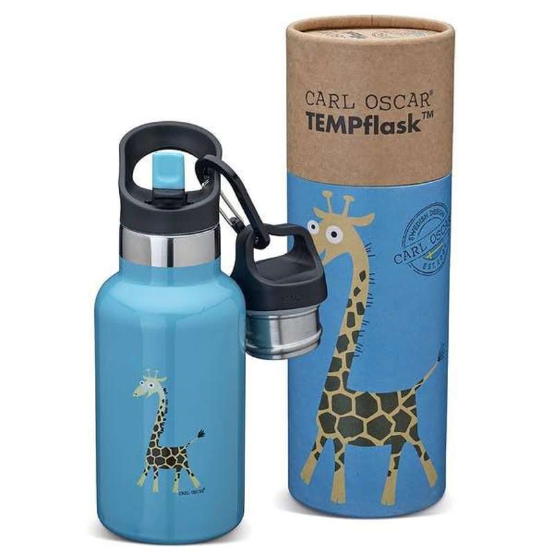 Carl Oscar TEMPflask Thermos Flask - 0.35L - Giraffe (Turquoise)